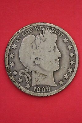 1908 D Barber Liberty Half Dollar Exact Coin Pictured Flat Rate Shipping OCE 355