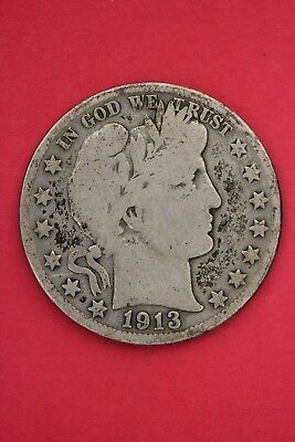 1913 S Barber Liberty Half Dollar Exact Coin Pictured Flat Rate Shipping OCE 402