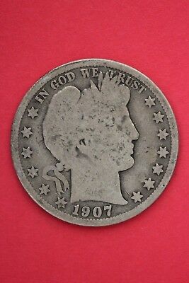 1907 S Barber Liberty Half Dollar Exact Coin Pictured Flat Rate Shipping OCE 181