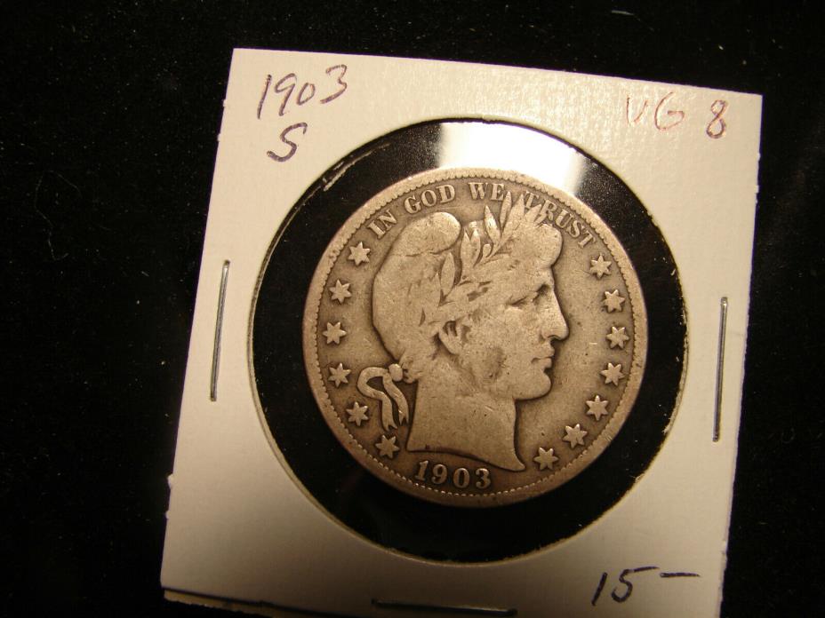 1903-S Barber Half Dollar - Great Looking Piece - Better Date - as pictured.