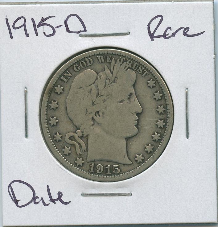 1915-D Barber Silver Half Dollar Rare Date US Mint Coin