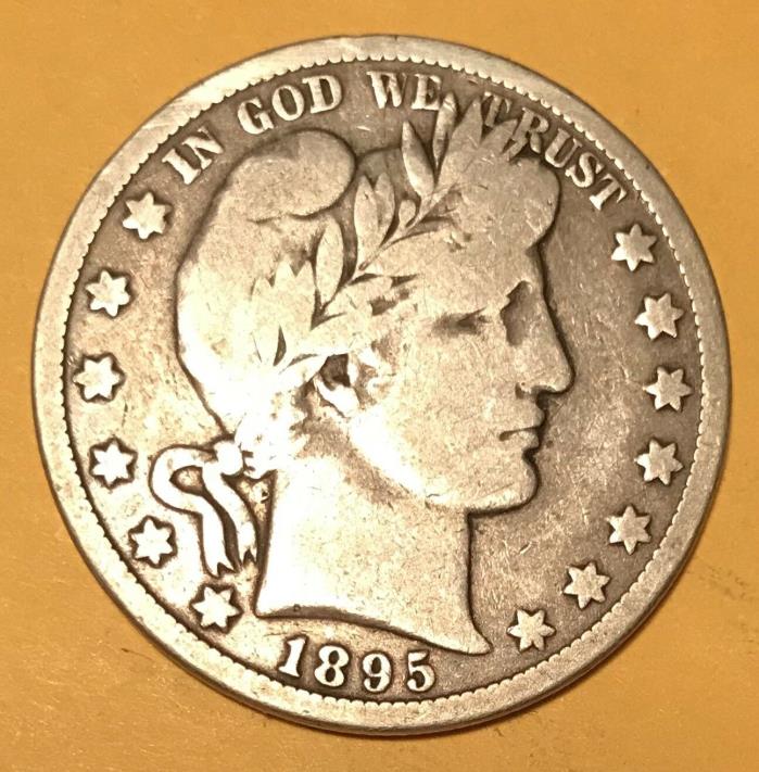 Liberty Head or Barber 90% silver Half Dollar 1895 O----looks VG