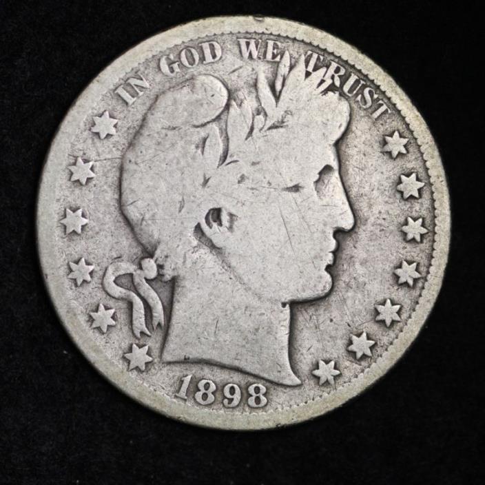 1898-S Barber Half Dollar CHOICE VG FREE SHIPPING E360 XCL