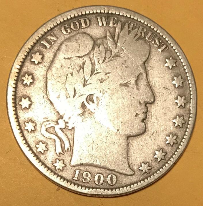 Liberty Head or Barber 90% silver Half Dollar 1900----looks VG