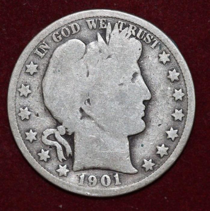 1901  Barber Half Dollar Silver