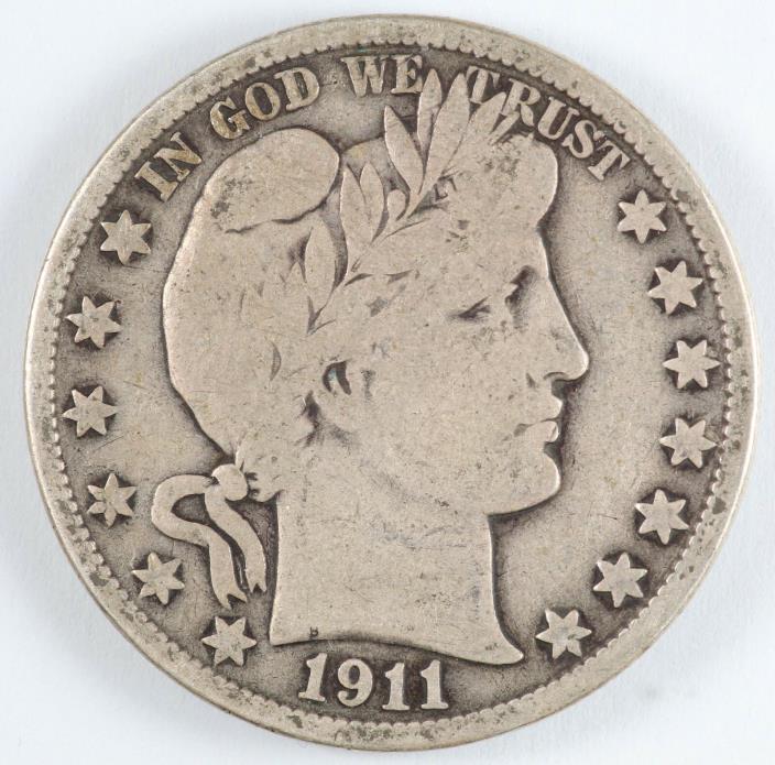 1911-S Barber Silver Half Dollar 50C - San Francisco Minted