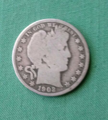 1902 Barber Silver Half Dollar~Circulated