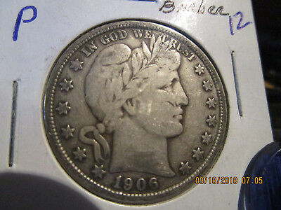 1906-P Barber Half  F
