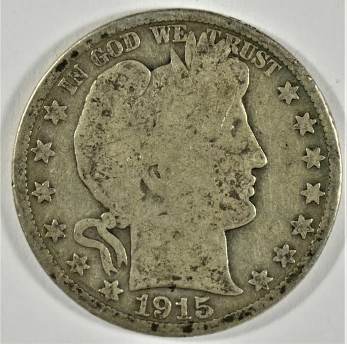 1915-D 50c Silver Barber Half-Dollar (b578.168)