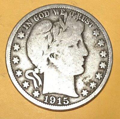 Liberty Head or Barber 90% silver Half Dollar 1915 S ---- looks VG