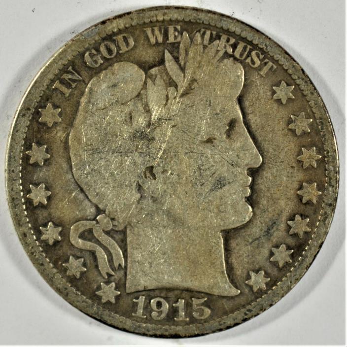 1915-D 50c Silver Barber Half-Dollar (b578.166)