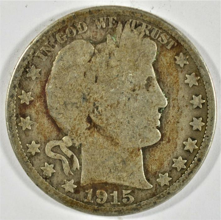 1915-D 50c Silver Barber Half-Dollar (b578.164)