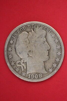 1908 D Barber Liberty Half Dollar Exact Coin Pictured Flat Rate Shipping OCE 418