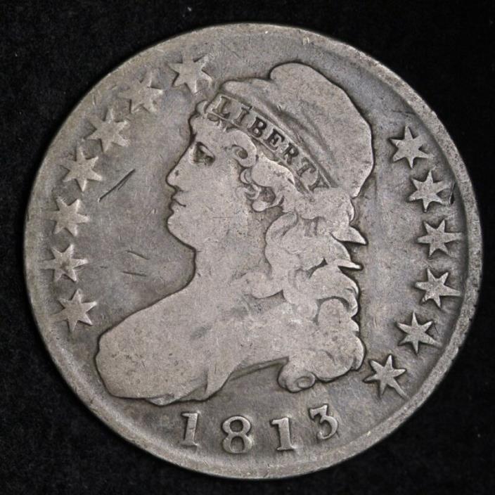 1813 Capped Bust Half Dollar CHOICE FINE FREE SHIPPING E255 RFT