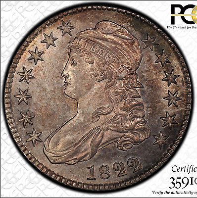 1822 50c PCGS MS-62 ~ PQ SEMI-PL CAPPED BUST HALF DOLLAR!