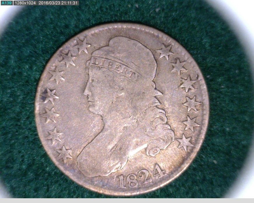 1824 50C Capped Bust Half Dollar ( 70s160 )