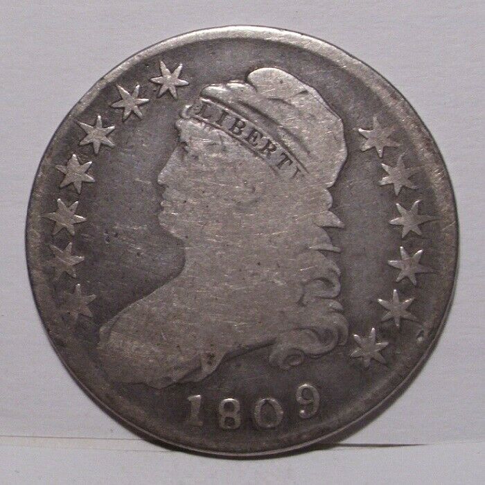 1809 Capped Bust Silver Half Dollar , Good