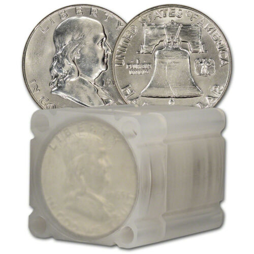 90% Silver Franklin Half Dollars - BU - Roll of 20 - $10 Face Value