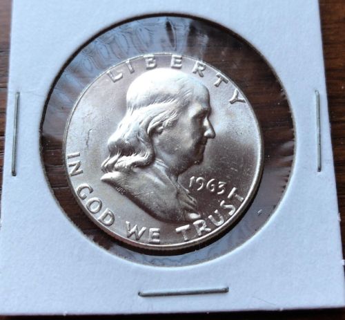 1963 SILVER FRANKLIN HALF DOLLAR !!!  CHOICE UNC !! FREE SHIP!!!