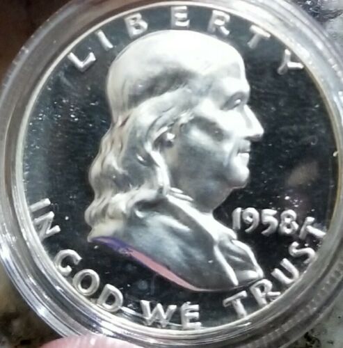 1958  FRANKLIN HALF DOLLAR CAMEO BEAUTY