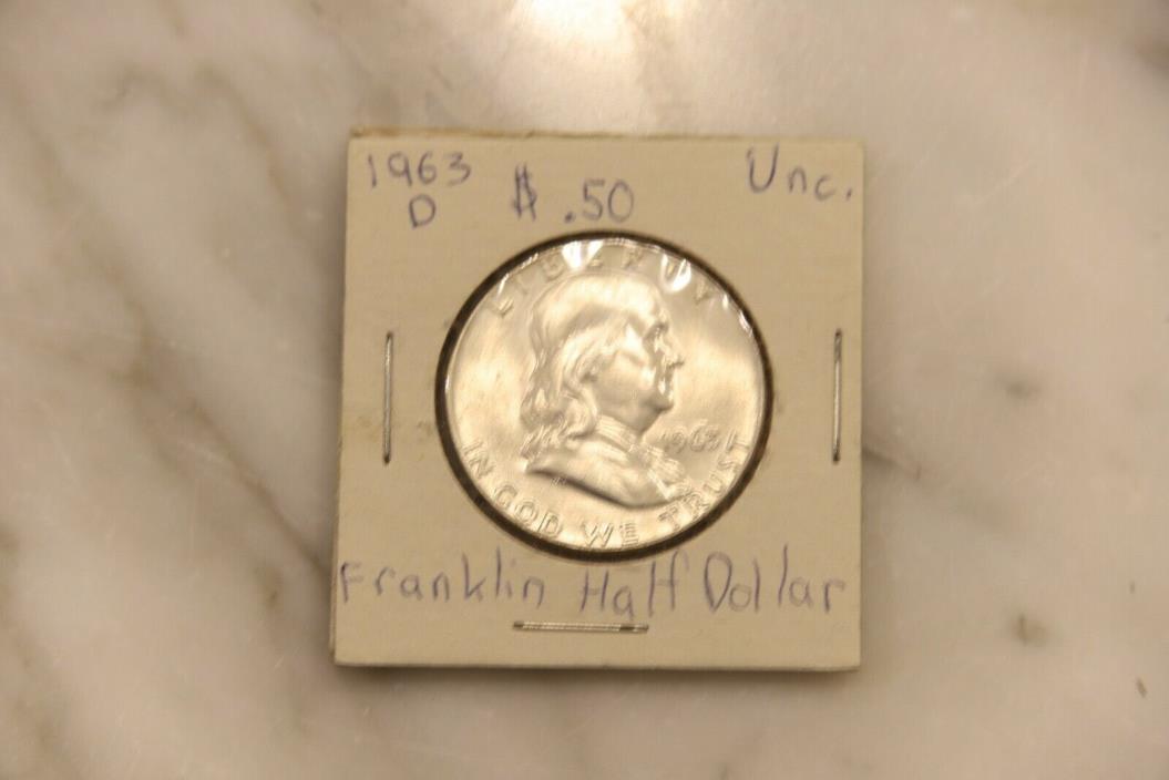 1963 D Benjamin Franklin Silver Half Dollar 90% Silver UNCIRCULATED