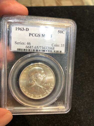 1963-D PCGS Franklin Half Dollar PCGS MS 65 White Coin