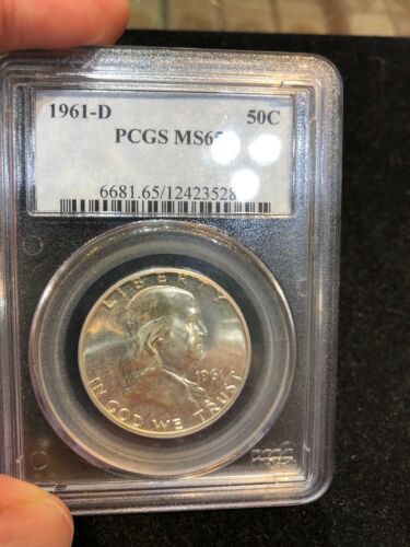 1961 D FRANKLIN HALF DOLLAR 50C PCGS CERTIFIED MS 65 MINT STATE White Coin