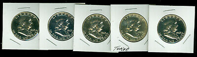 1963 FRANKLIN HALF DOLLAR FINEST GRADED GEMS PROOFS 5 COINS *