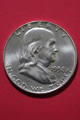 BU FBL 1958 D Ben Franklin Half Dollar Exact Coin Flat Rate Shipping OCE 282