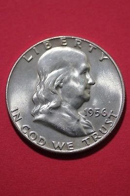 BU FBL 1956 P Ben Franklin Half Dollar Exact Coin Flat Rate Shipping OCE 247