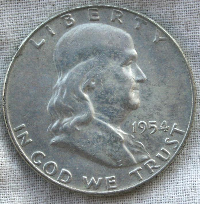 1954-D  Franklin Silver Half Dollar ,  **FREE SHIPPING**