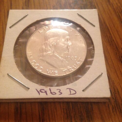 FRANKLIN HALF DOLLAR 50 CENTS 1963 D. SILVER ROUND UNCIRCULATED