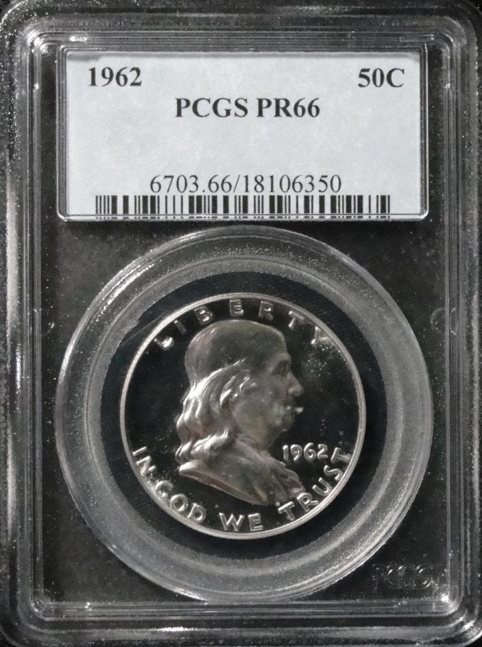 1962 50C (Proof) Franklin Half Dollar, PF66, PR66, PGCS, 90% Silver, #9224