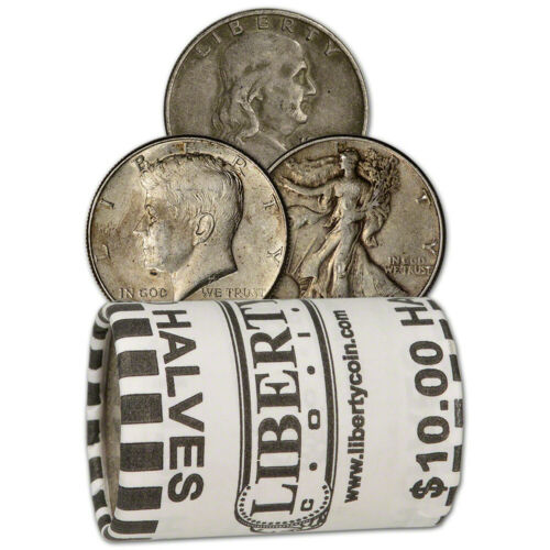 90% Silver Half Dollars - Roll of 20 - $10 Face Value - Circulated