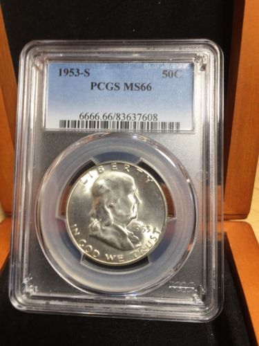 1953-S Franklin PCGS MS66 90% FBL Very Rare Coin