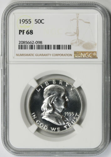 1955 Franklin Half Dollar Silver 50C Proof PF 68 NGC
