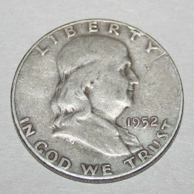 1952 D Ben Franklin 90% Silver Half Dollar