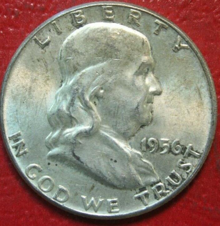 1956 Franklin Half Dollar , BU UNCIRCULATED  , 90% Silver US Coin