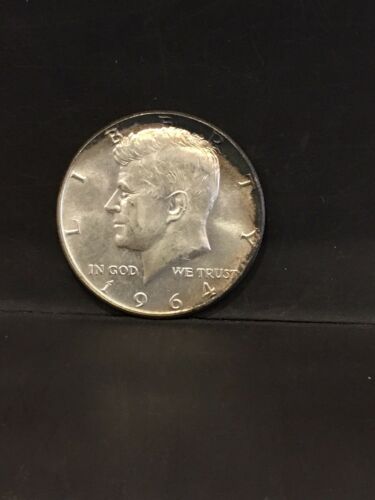 1964 Kennedy Silver half dollar , UNC. Toned