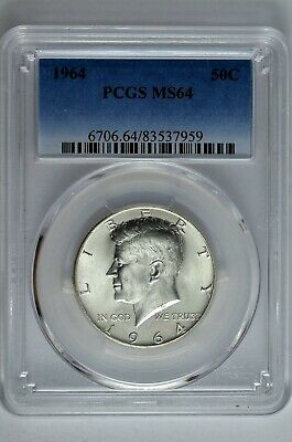 1964 50c Silver Kennedy Half Dollar PCGS MS 64