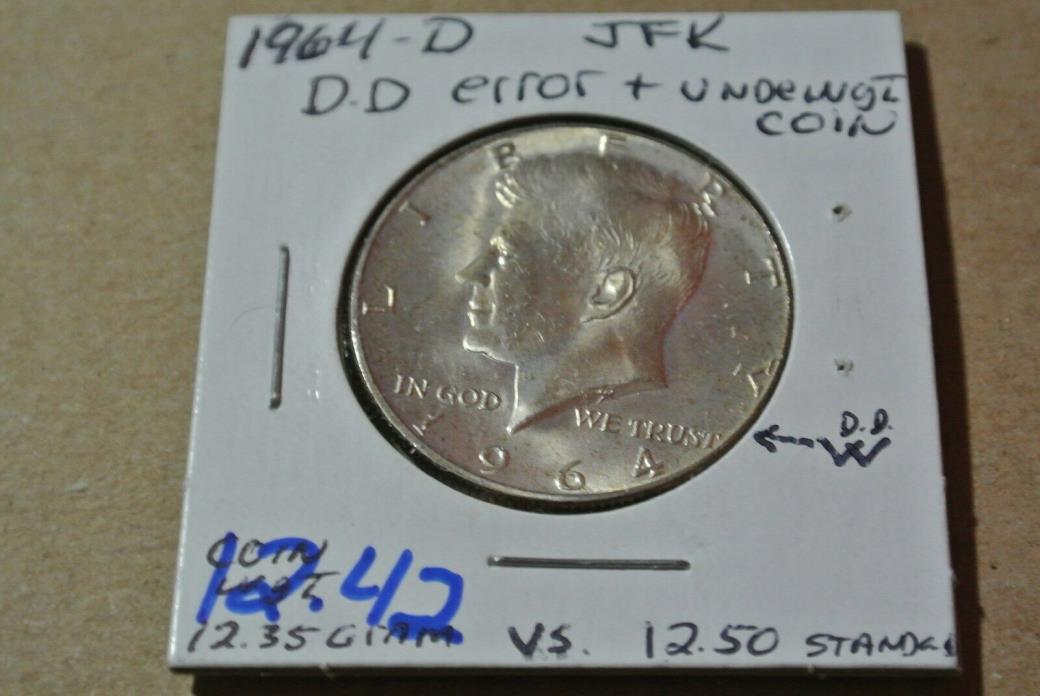 1964-D Double Die Obverse Kennedy HALF DOLLAR 90% SILVER