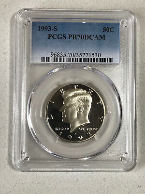 1993-S Kennedy Clad Half Dollar Graded PR70DCAM by PCGS - Price Guide $45