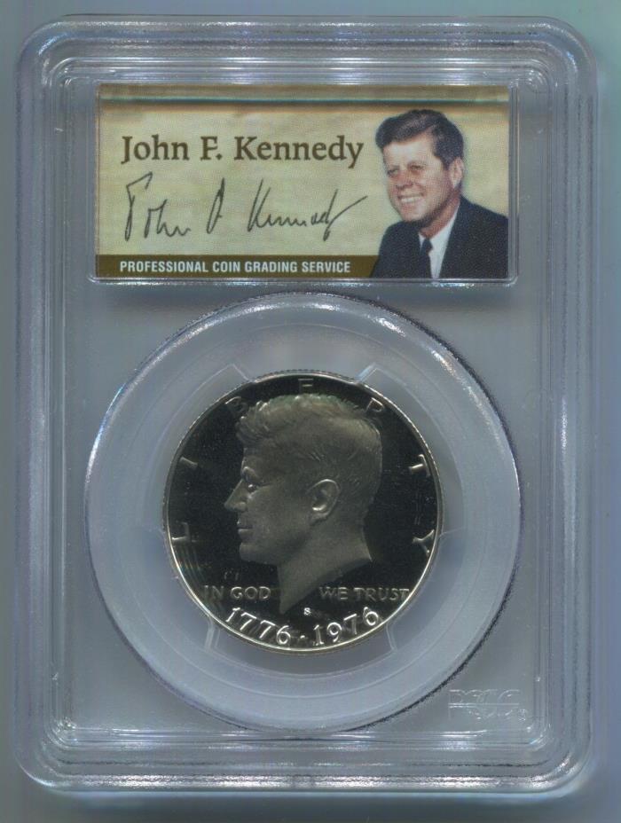 1976-S John F. Kennedy (JFK) PCGS PR69 DCAM U.S. Bicentennial 50th Anniv. Label