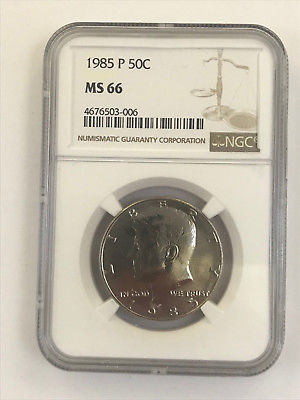 1985-P NGC MS66 Kennedy Half Dollar - Price Guide $27
