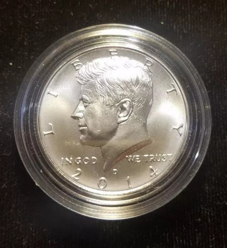 2014 D 90% SILVER Kennedy Half Dollar from 50th Anniversary Proof Set in Capsule
