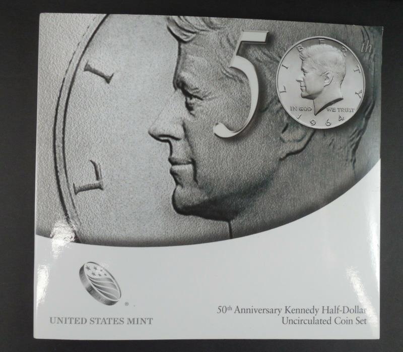 50th Anniversary Kennedy Half Dollar Uncirculated Coin Set - 2014 - COA US Mint