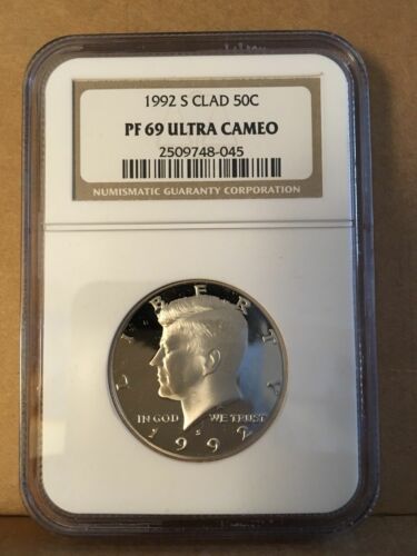 1992 KENNEDY HALF DOLLAR GRADED PF 69 ULTRA CAMEO BY NGC