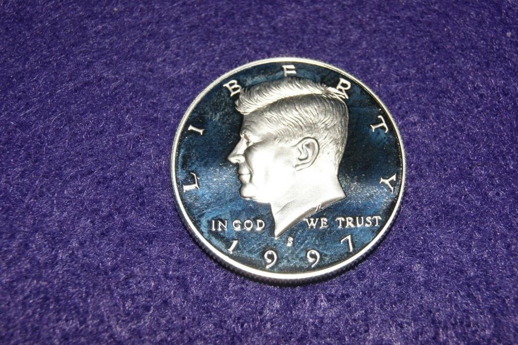 1997s Silver deep cameo proof kennedy 50c half dollar(uat-2)