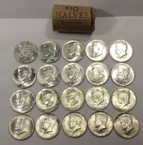 1964-P Kennedy Silver Half Dollars GEM BU+ From Original Roll