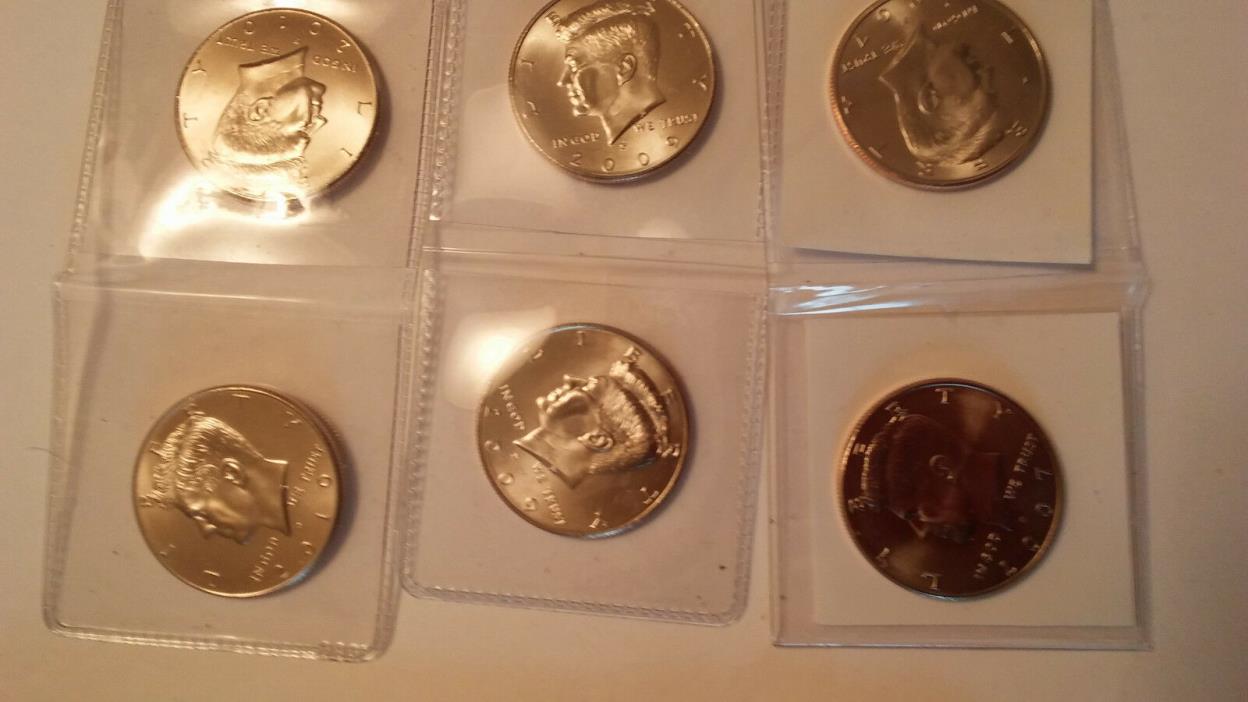 2007, 2009 and 2010 P D Uncirculated Kennedy Half Dollars from Mint Sets.
